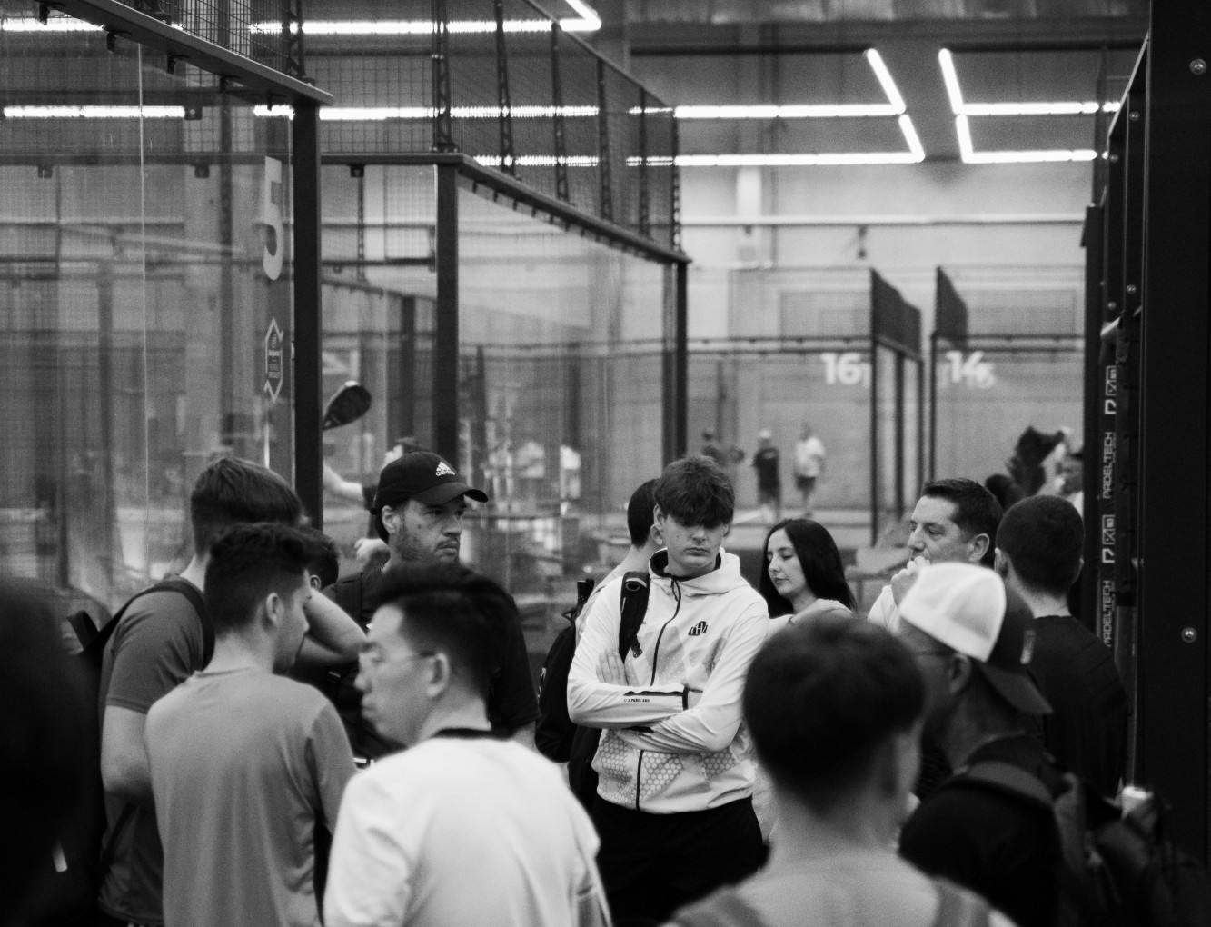 Players and staff at a padel club